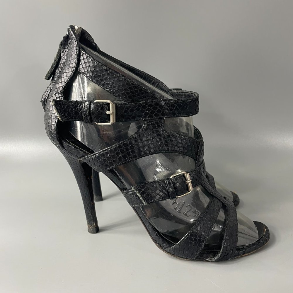 Giusuppe Zanotti Black Python Gladiator Strappy H… - image 2
